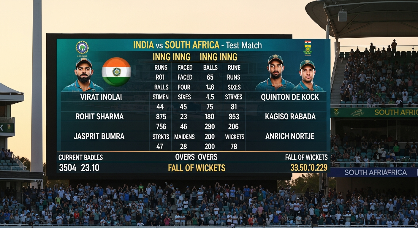 South Africa National Cricket Team vs India National Cricket Team Match Scorecard